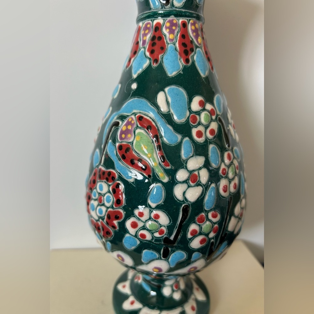 Vintage Kütahya Vase Art Turkish Pottery Vase - Picture 3 of 5